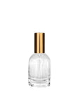 New High Glass Glass Bottle Lassen Spray Pump w Overcap / Gold / Case (70 pcs) Begonia 50 ML 18/415