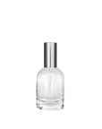 New High Glass Glass Bottle Lassen Spray Pump w Overcap / SIlver / Case (70 pcs) Begonia 50 ML 18/415