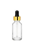 New High Glass Gold BOSTON ROUND FLINT 1OZ 20/400 WITH METALIZED DROPPER