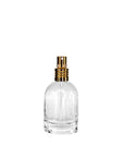 New High Glass Glass Bottle Lassen Spray Pump w Clip (No overcap) / Gold / Case (70 pcs) Begonia 50 ML 18/415