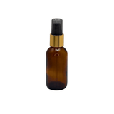 New High Glass BOSTON ROUND AMBER 2 OZ 20/400 WITH GREY/GOLD LONG NECK TREATMENT PUMP  - Units per case - 240