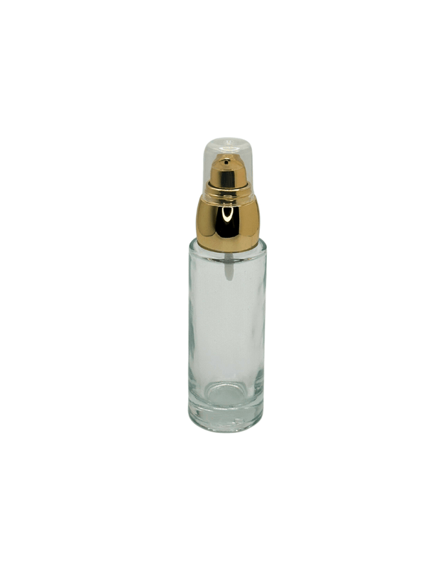 New High Glass CAMELLIA FLINT 30ML 18/415 WITH SHINY GOLD GP TREATMENT PUMP & DC - Units per case - 88