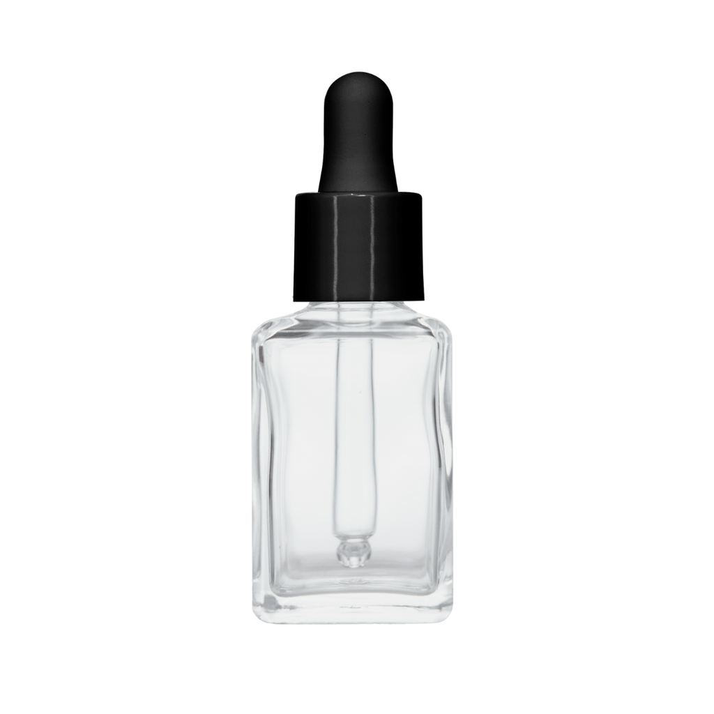 New High Glass CLYDE 30ML FLINT BOTTLE WITH BLACK CERVINO DROPPER