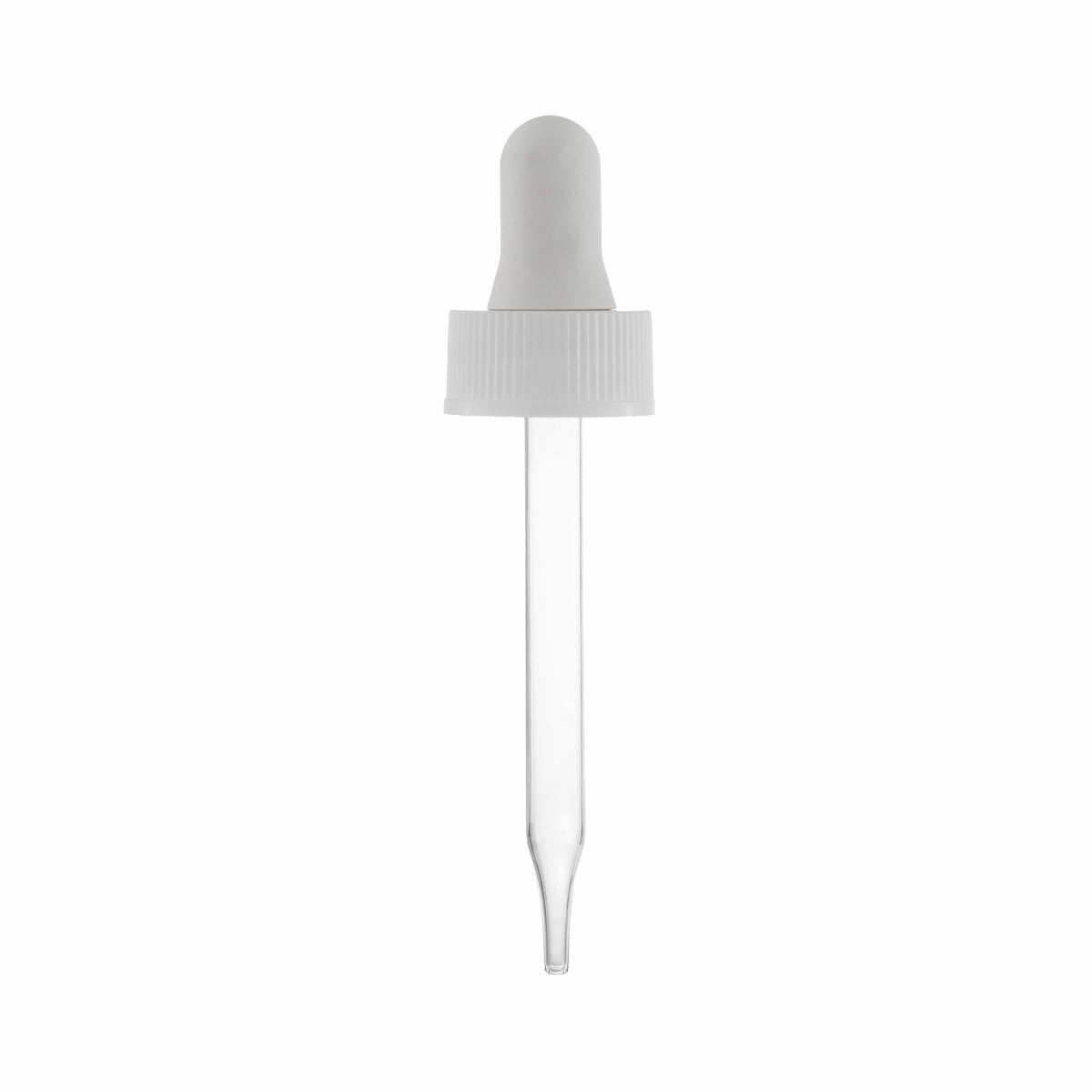 New High Glass Dropper 20/400 - 70mm / White Fine Ribbed Droppers