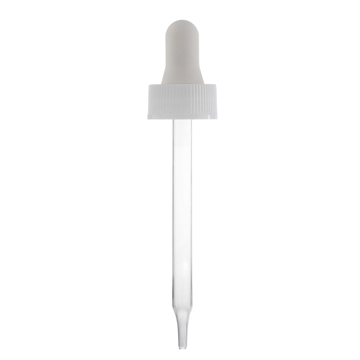 New High Glass Dropper 20/400 - 85mm / White Fine Ribbed Droppers