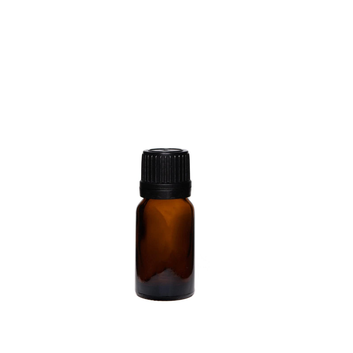 New High Glass Glass Bottle 10ml - DIN18 / Black Fine Ribbed Cap TE w Vertical Dropper 1mm / Case Pack (see table below) Dropper Bottle Amber DIN18
