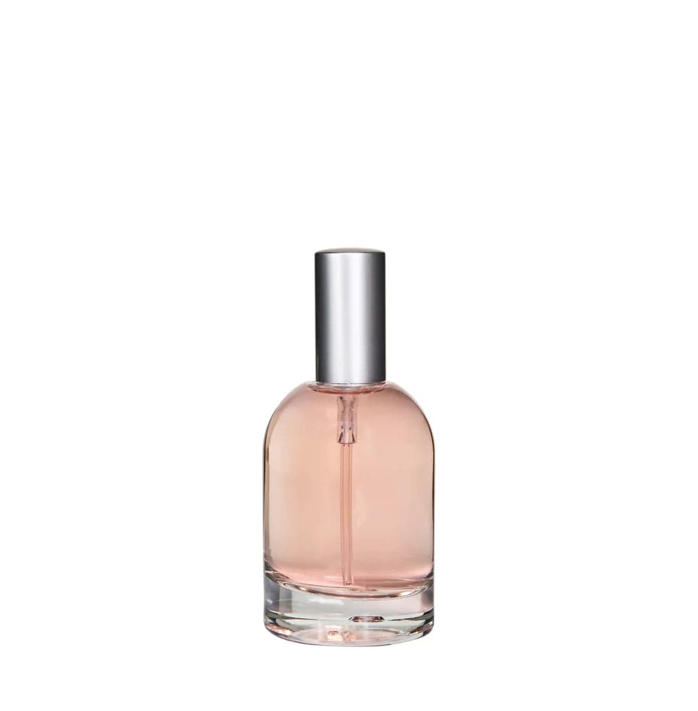 New High Glass Glass Bottle Dome Spray Pump - Matte Silver / Case (90pcs) Begonia 50ml 15MM Dome