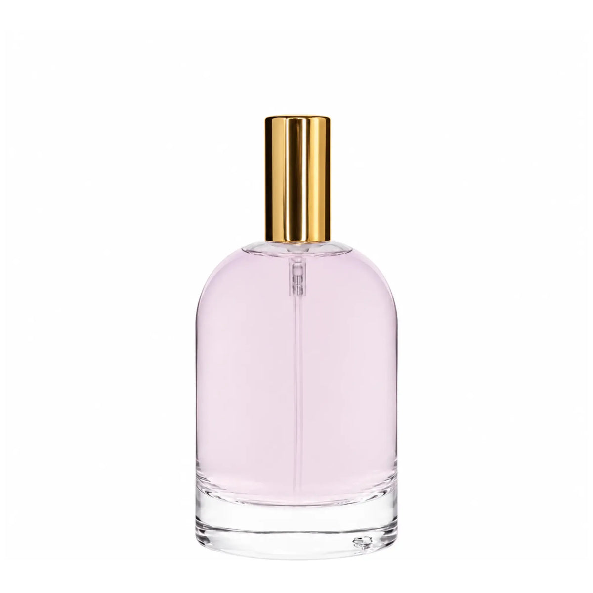 New High Glass Glass Bottle Dome Spray Pump - Shiny Gold / Case (60pcs) Begonia 100ml 15MM Dome