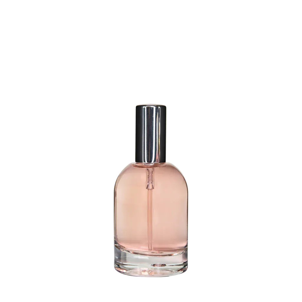 New High Glass Glass Bottle Dome Spray Pump - Shiny Silver / Sample Pack (3pcs) Begonia 50ml 15MM Dome