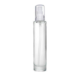 New High Glass Glass Bottle Everest Spray Pump w AS Overcap - White / Case (63pcs) Camellia 100ml 18/415
