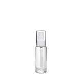 New High Glass Glass Bottle Everest Spray Pump w AS Overcap - White / Case (88pcs) Camellia 30ml 18/415