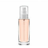 New High Glass Glass Bottle Everest Spray Pump w AS Overcap - White / Case (88pcs) Camellia 30ml 18/415