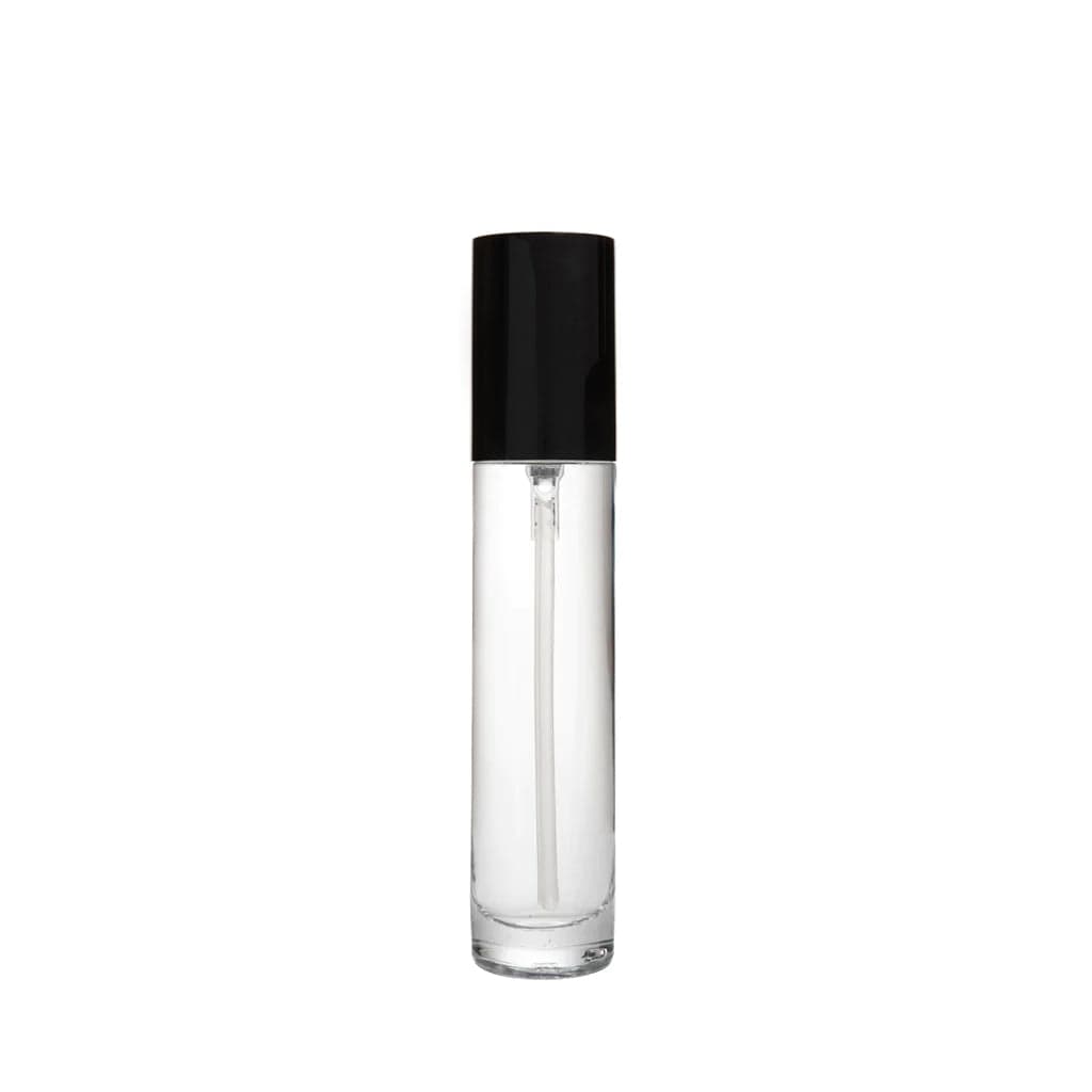 New High Glass Glass Bottle Everest Spray Pump w PP Overcap - Black / Case (88pcs) Camellia 50ml 18/415