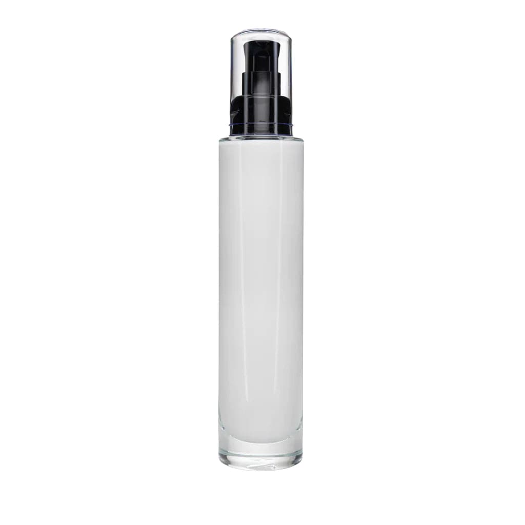 New High Glass Glass Bottle Everest Treatment Pump w AS Overcap - Black / Case (63pcs) Camellia 100ml 18/415
