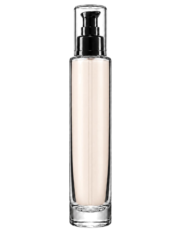 New High Glass Glass Bottle Everest Treatment Pump w AS Overcap - Black / Case (63pcs) Camellia 100ml 18/415