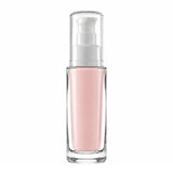 New High Glass Glass Bottle Everest Treatment Pump w AS Overcap - White / Case (88pcs) Camellia 30ml 18/415