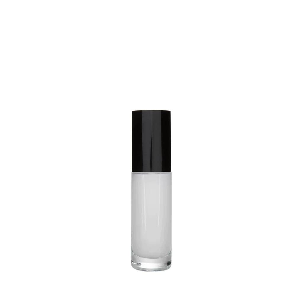 New High Glass Glass Bottle Everest Treatment Pump w PP Overcap - Black / Case (88pcs) Camellia 30ml 18/415