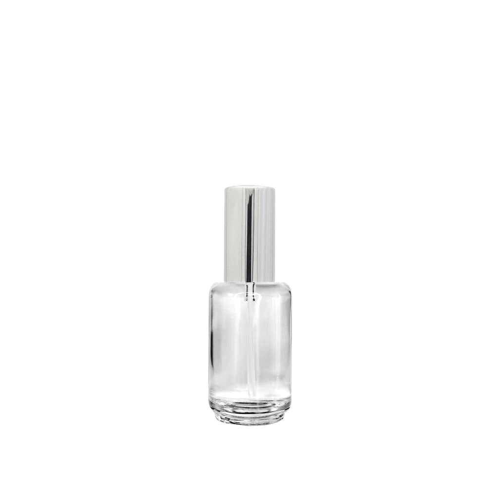New High Glass Glass Bottle Lassen Spray Pump w Overcap / Silver / Case (108pcs) Daphne 30 ML 18/415