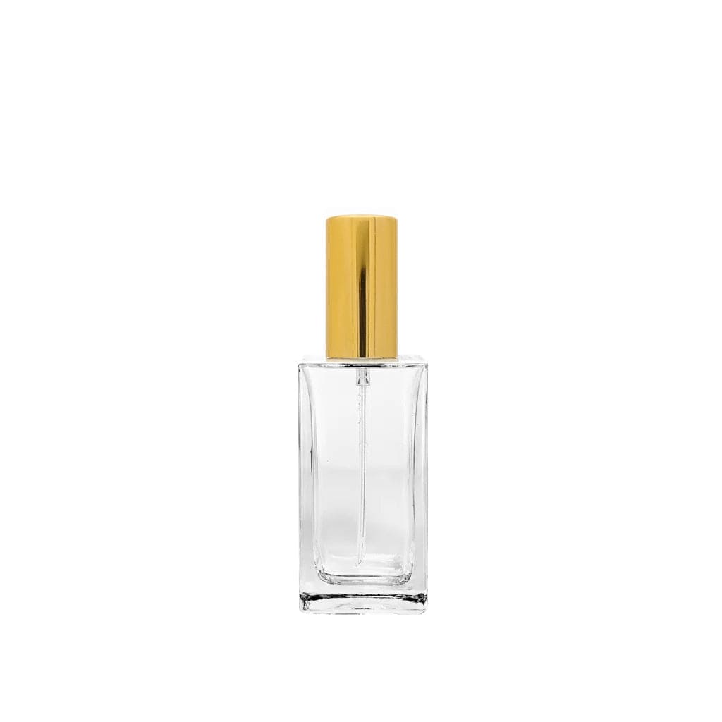 New High Glass Glass Bottle Lassen Spray Pump with Overcap / Gold / Case (108pcs) Zinnia 50 ML 18/415