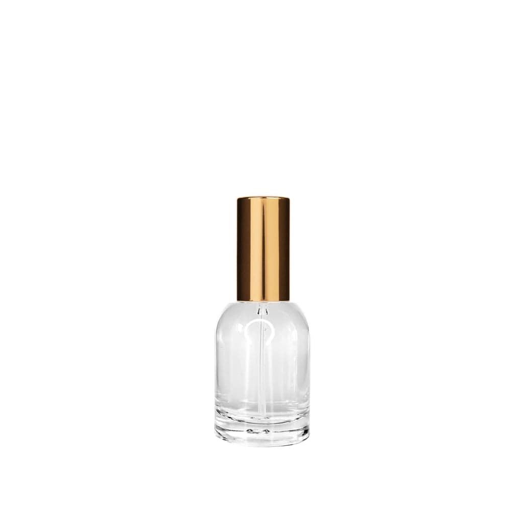 New High Glass Glass Bottle Lassen Spray Pump with Overcap / Gold / Case (168pcs) Begonia 30 ML 18/415