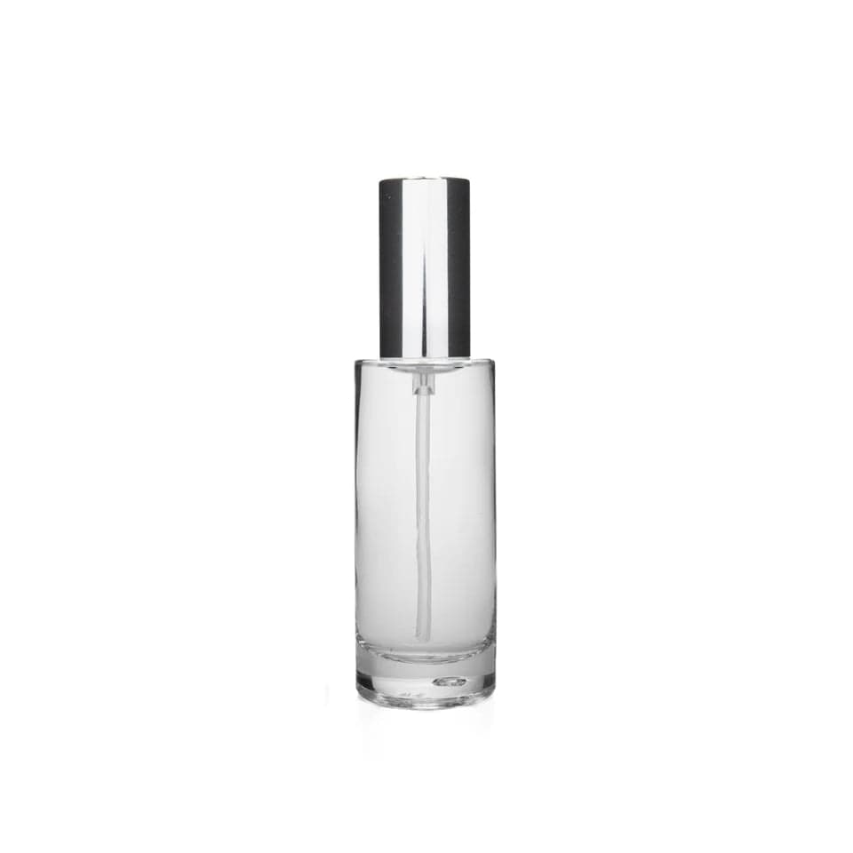 New High Glass Glass Bottle Lassen Spray Pump with Overcap / Silver / Case (88pcs) Camellia 30 ML 18/415