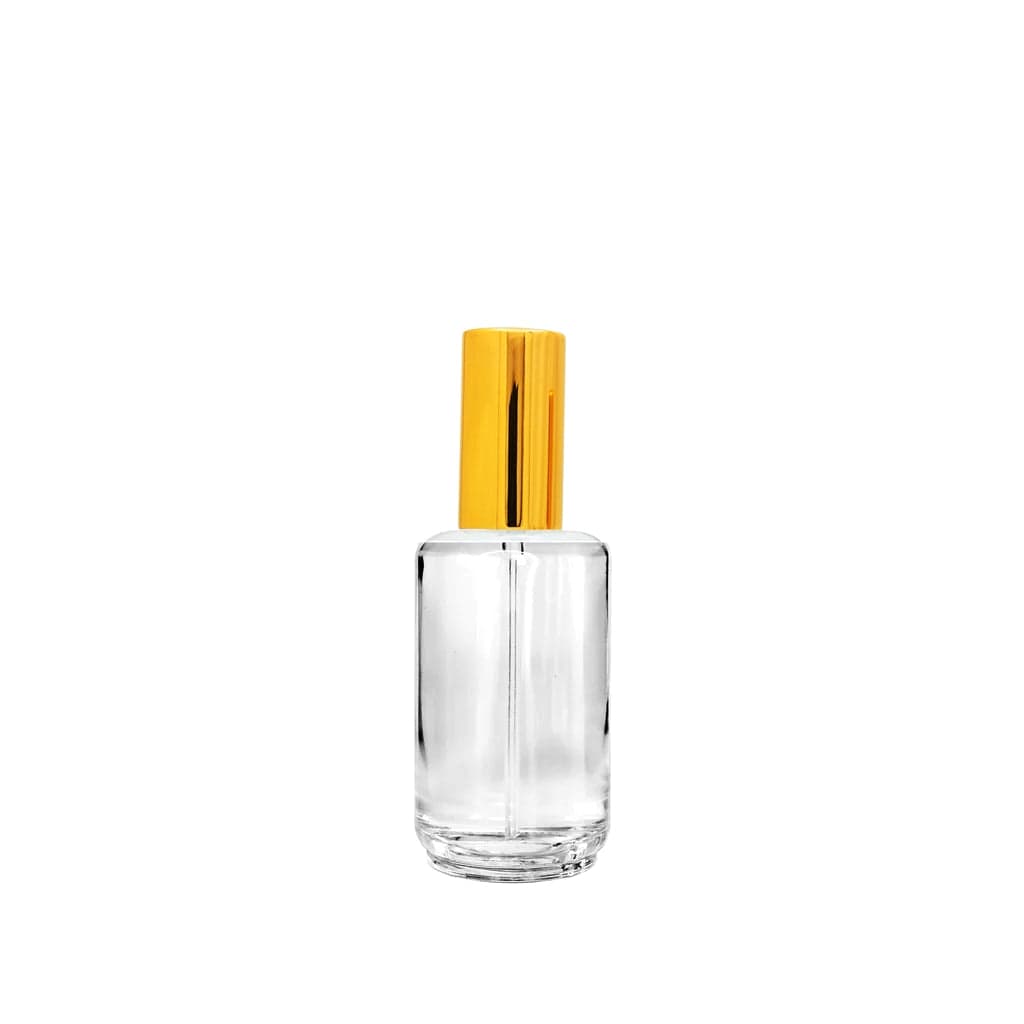 New High Glass Glass Bottle Lassen Sprayer with Overcap / Gold / Case (96pcs) Daphne 50ml 18/415