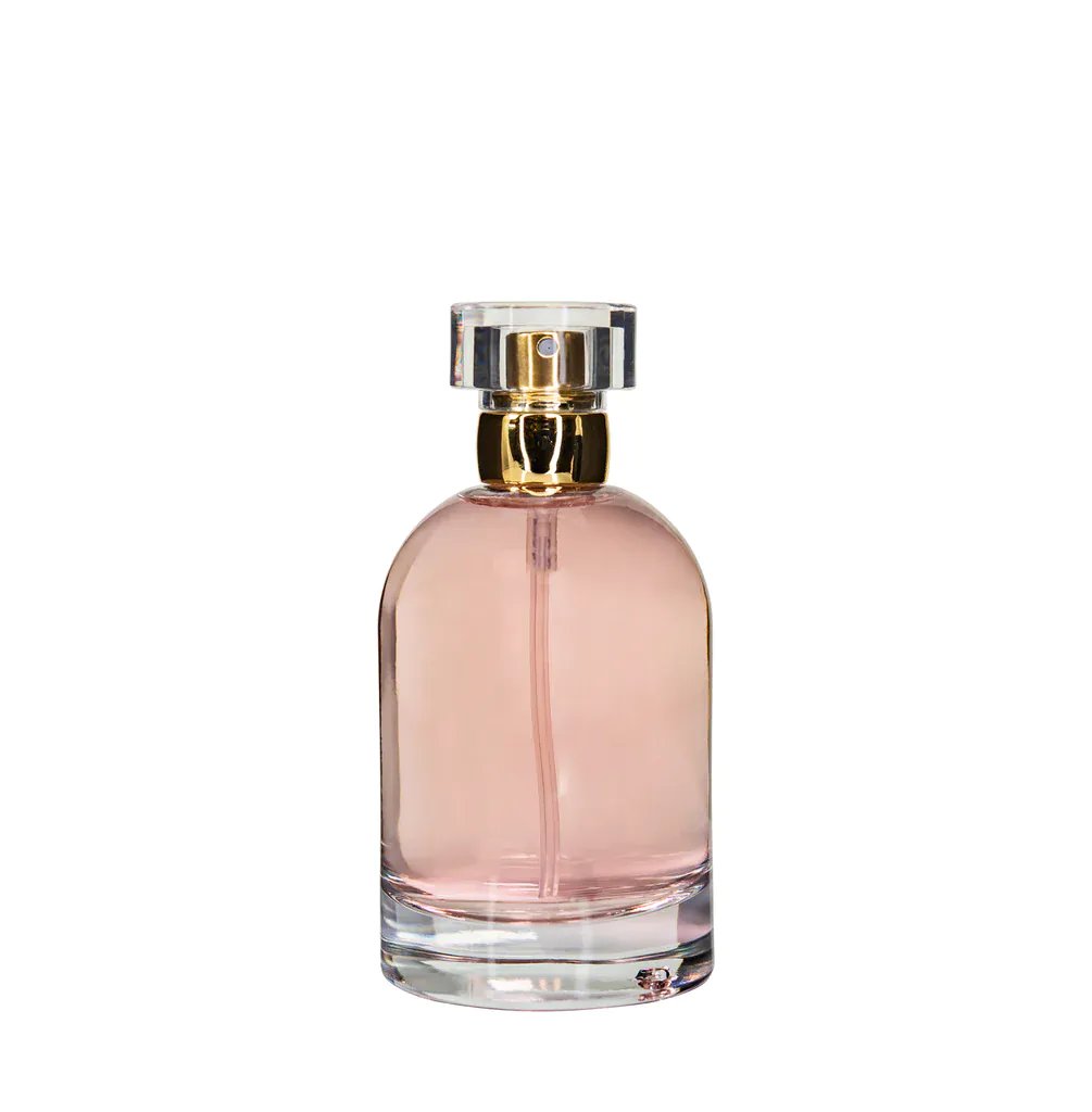 New High Glass Glass Bottle Orbit Surlyn Spray Pump - Shiny Gold / Case (60pcs) Begonia 100ml 15MM
