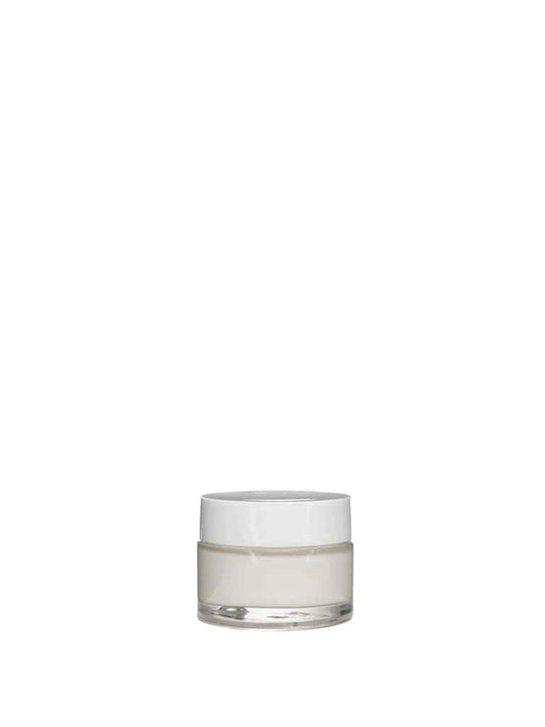 New High Glass Glass Jar White Camellia Cap 40/400sp / Case (180pcs) Camellia 15ml Jar 40/400SP