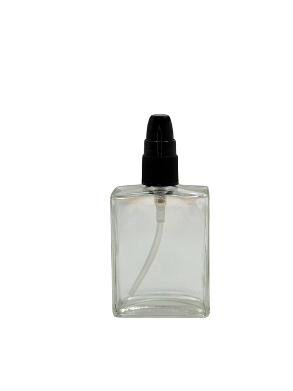 New High Glass META FLINT BOTTLE 2 OZ 18/415 WITH BLACK FINE RIBBED TREATMENT PUMP W DC - Units per case - 126
