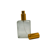 New High Glass META FLINT BOTTLE 4OZ 20/415 WITH SHINY GOLD SPRAYER AND OVERCAP - Units per case - 44