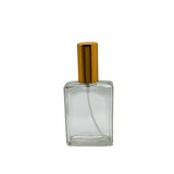 New High Glass META FLINT BOTTLE 4OZ 20/415 WITH SHINY GOLD SPRAYER AND OVERCAP - Units per case - 44