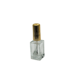 New High Glass VILLON 10ML BOTTLE WITH SHINY GOLD RIBBED CAP AND FLAT LACQUERED BRUSH - Units per case - 572