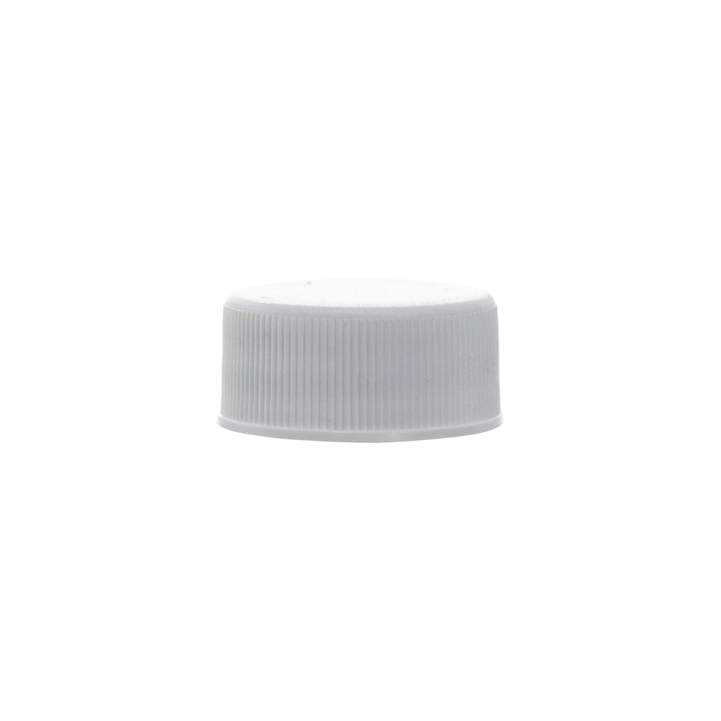 New High Glass cap 20/400 / White Fine Ribbed Caps