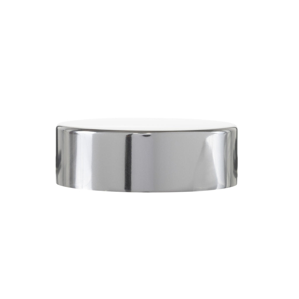 New High Glass cap 40/400 - Shiny Silver Metal Shiny Straight Cap