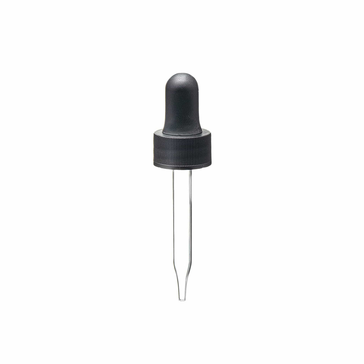 New High Glass Dropper 18/400 - 60mm / Black Fine Ribbed Droppers