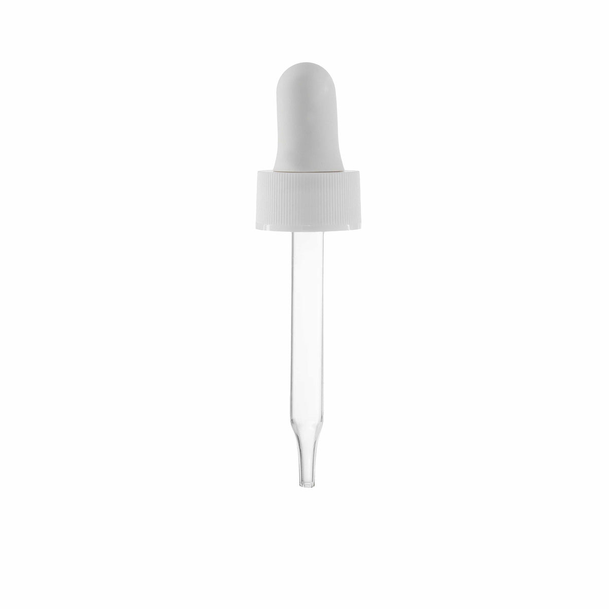 New High Glass Dropper 18/400 - 60mm / White Fine Ribbed Droppers