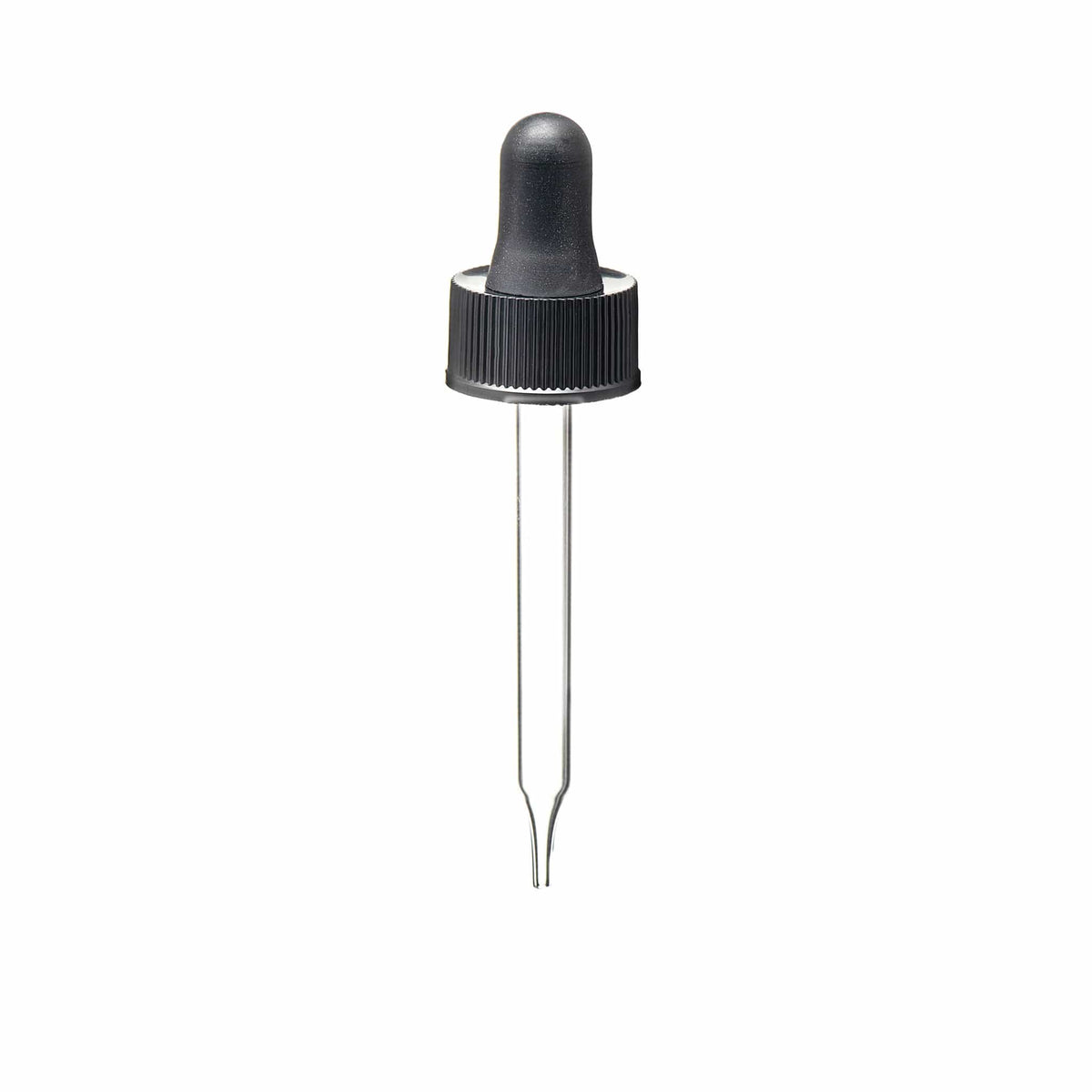 New High Glass Dropper 20/400 - 70mm / Black Fine Ribbed Droppers