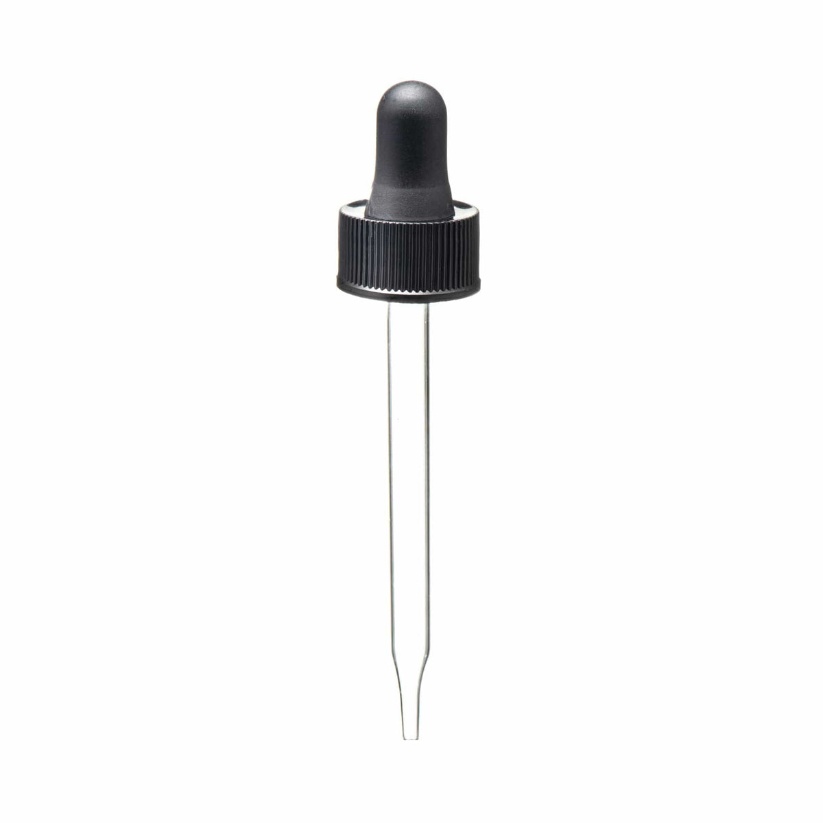 New High Glass Dropper 20/400 - 85mm / Black Fine Ribbed Droppers