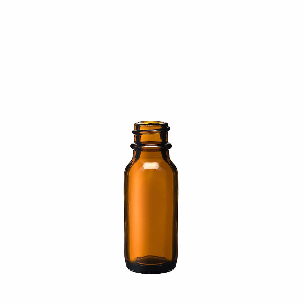 New High Glass Glass Bottle 1/2 oz - 18/400 Boston Round Amber