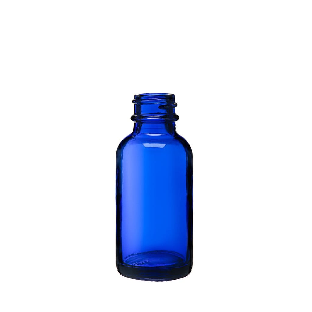 New High Glass Glass Bottle 1 oz - 20/400 Boston Round Cobalt Blue