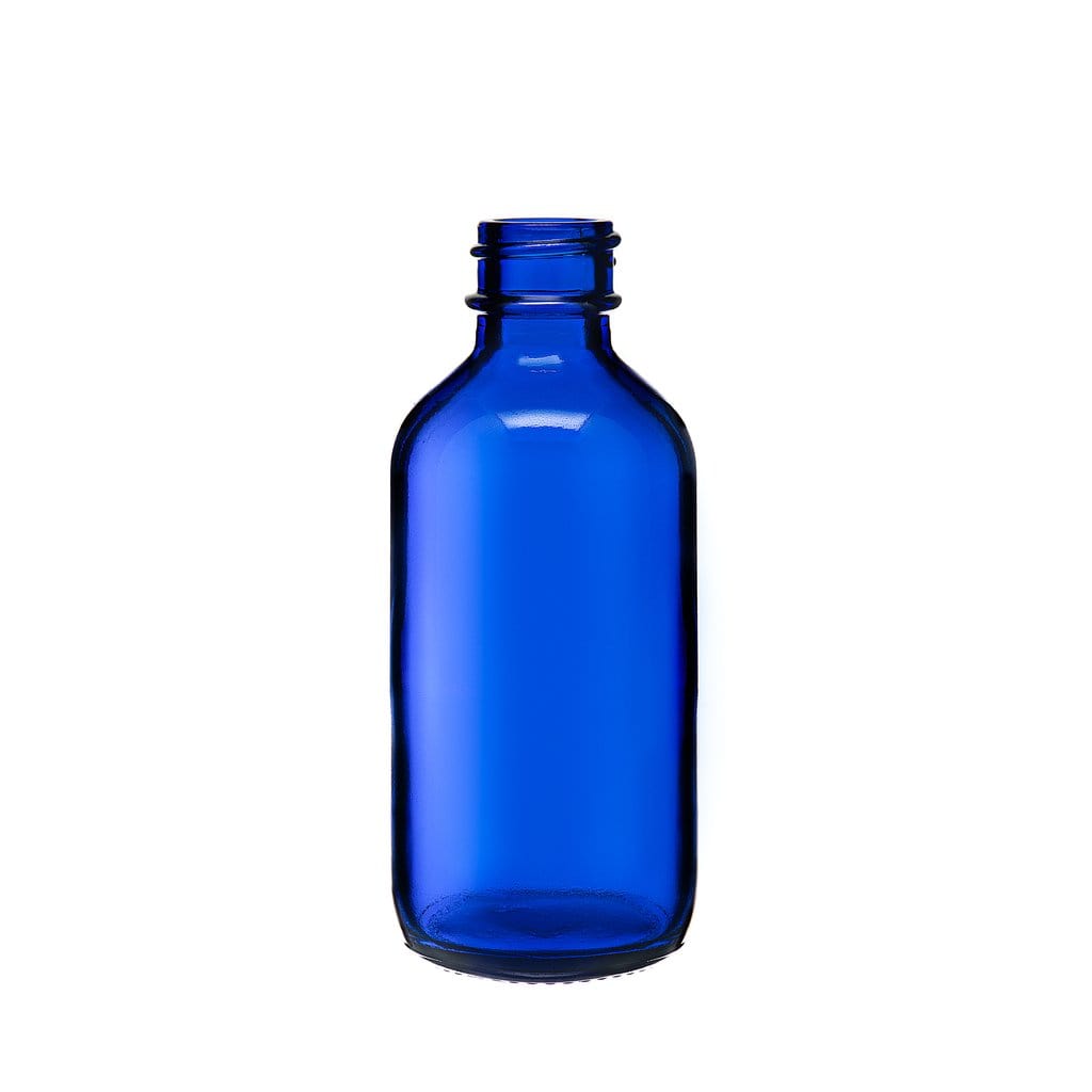 New High Glass Glass Bottle 2 oz - 20/400 Boston Round Cobalt Blue