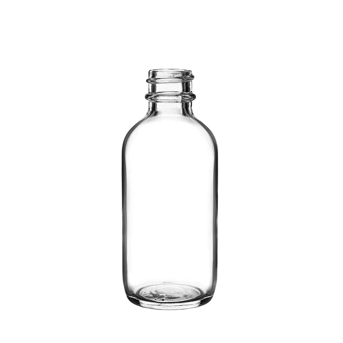 New High Glass Glass Bottle 2 oz - 20/400 / No Accessory / Case Pack (see table below) Boston Round Clear