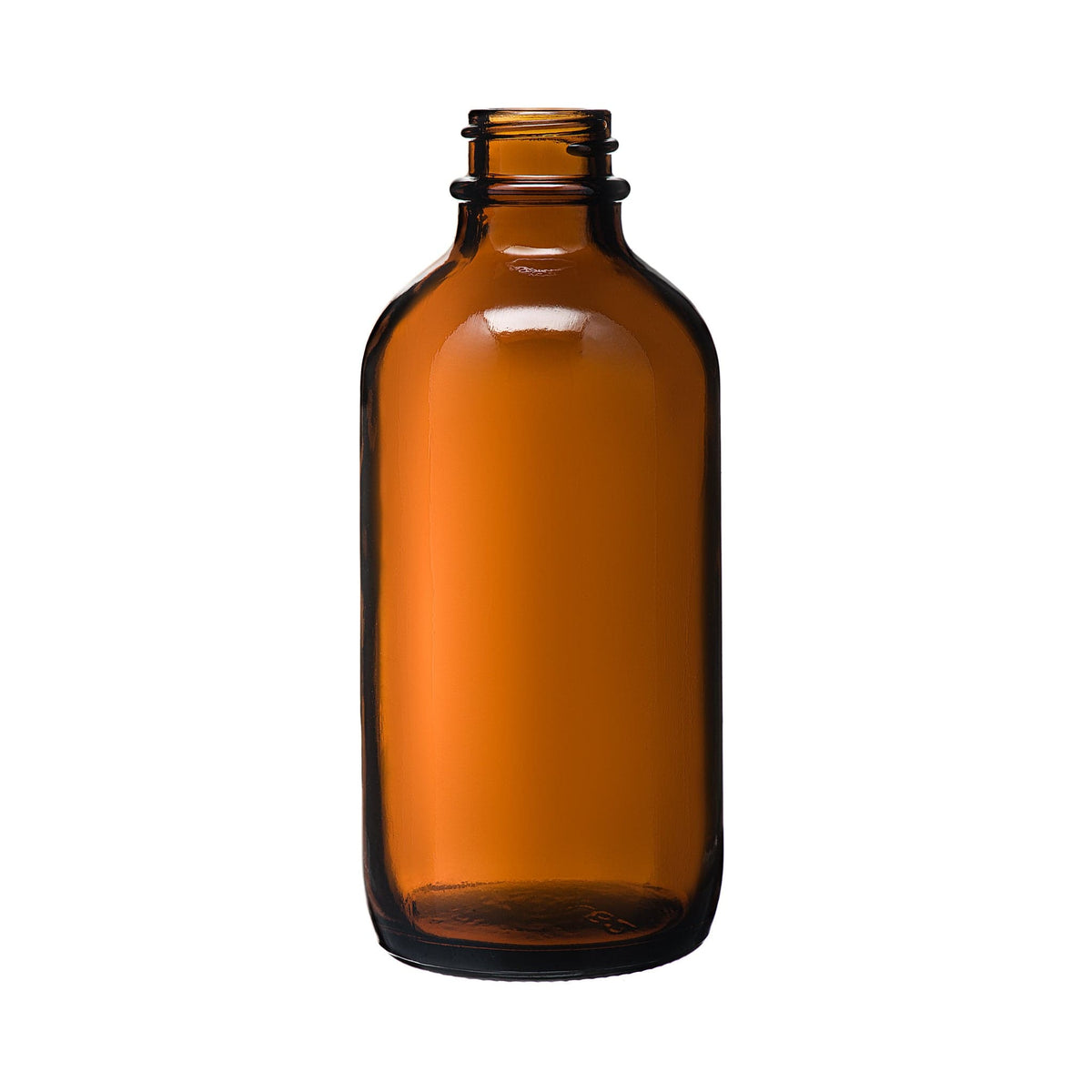 New High Glass Glass Bottle 4 oz - 22/400 Boston Round Amber