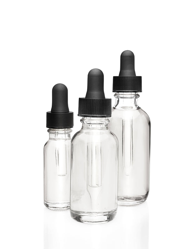 New High Glass Glass Bottle Boston Round Clear