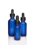 New High Glass Glass Bottle Boston Round Cobalt Blue