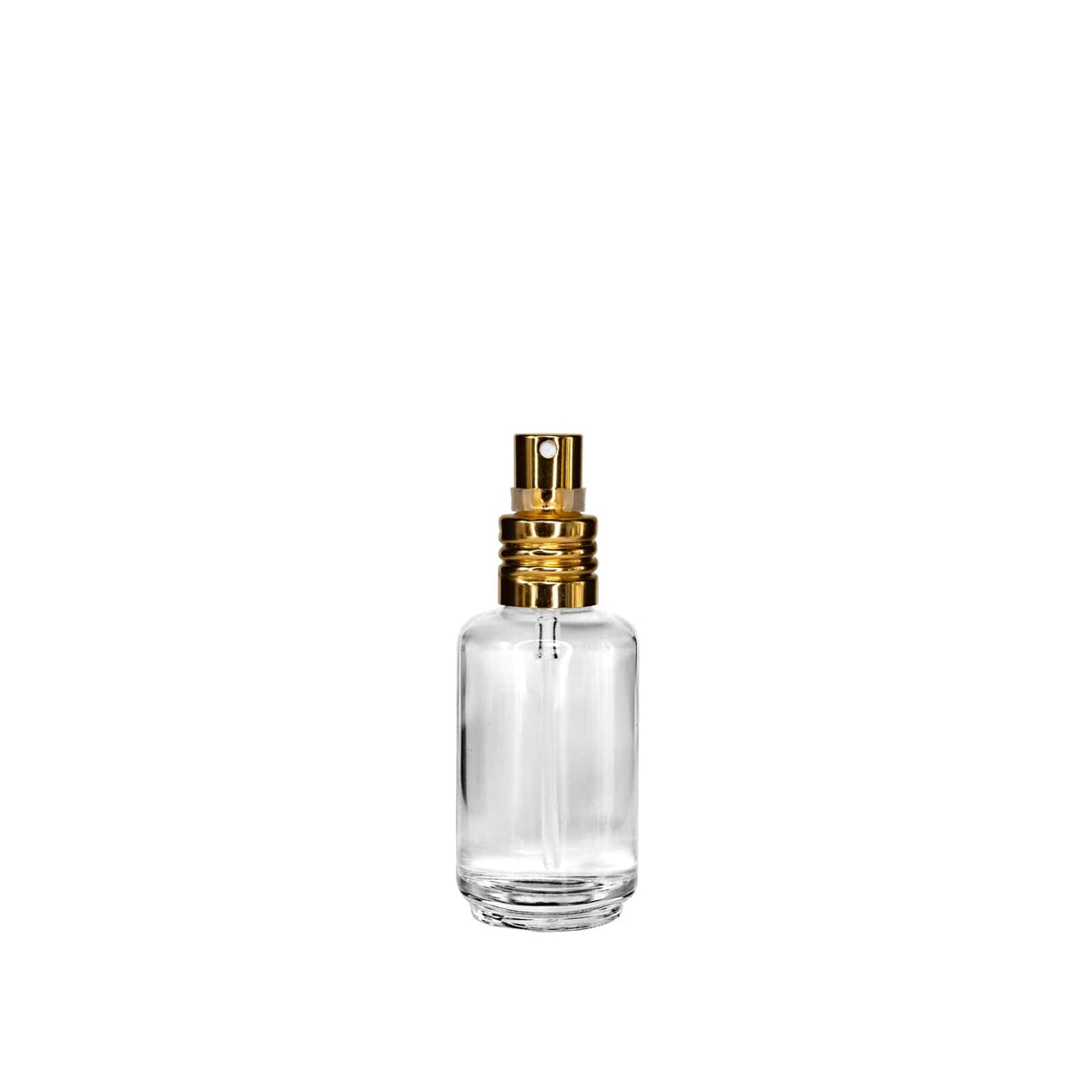 New High Glass Glass Bottle Lassen Spray Pump w Clip (No overcap) / Gold / Case (108pcs) Daphne 30 ML 18/415