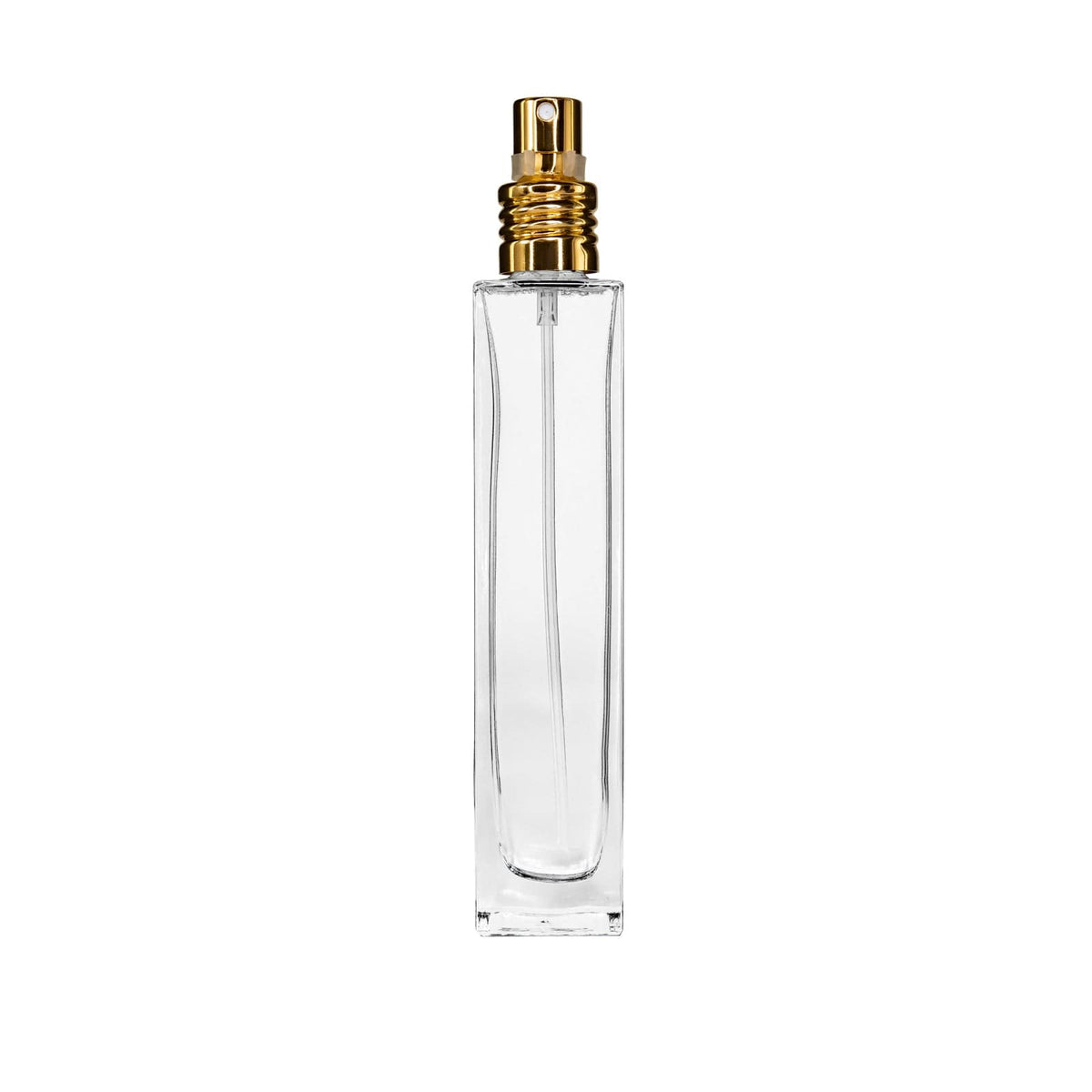 New High Glass Glass Bottle Lassen Spray Pump w Clip (No overcap) / Gold / Case (160pcs) Zinnia Slim 50 ML 18/415
