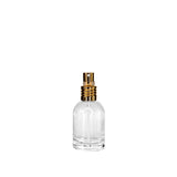 New High Glass Glass Bottle Lassen Spray Pump w Clip (No overcap) / Gold / Case (168pcs) Begonia 30 ML 18/415