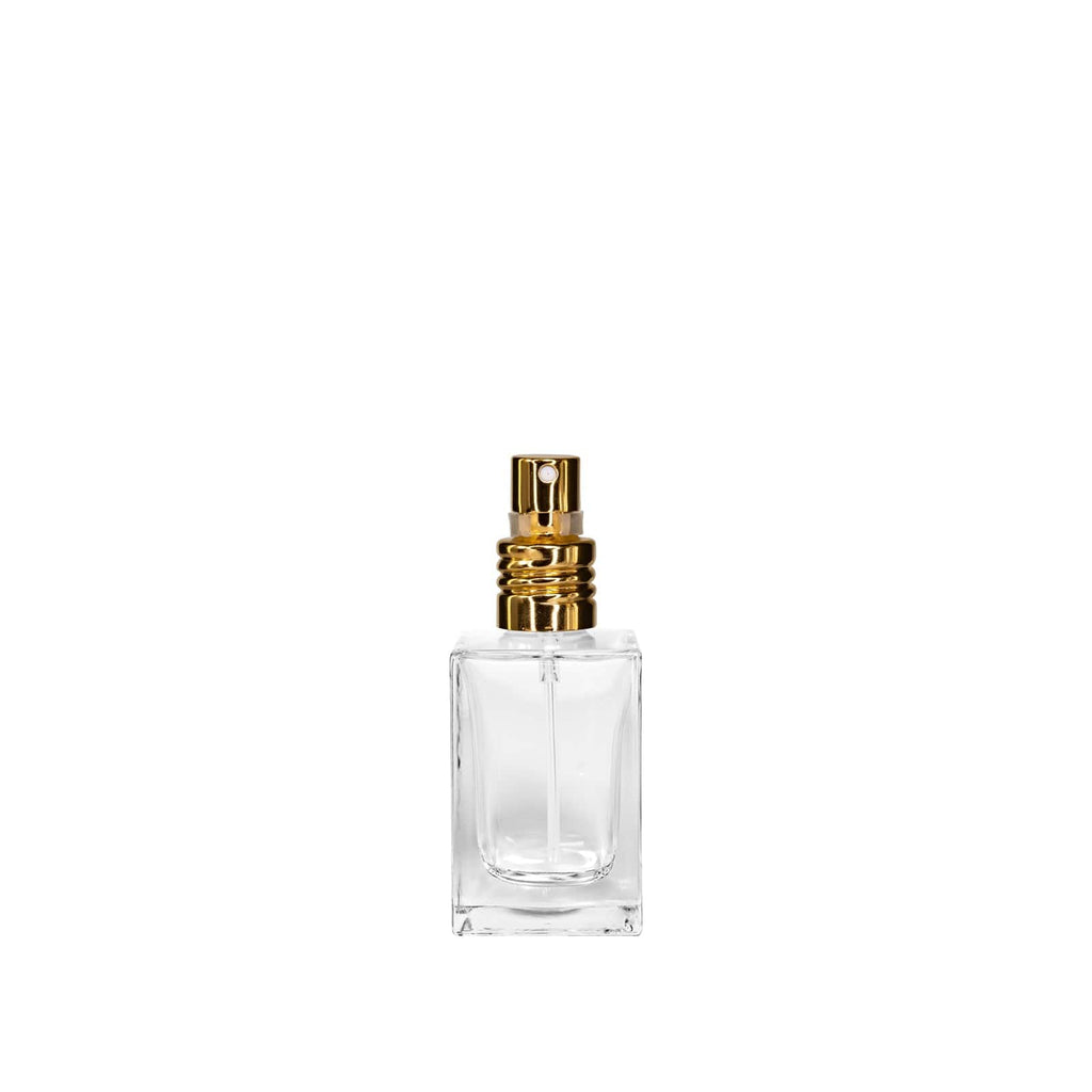 New High Glass Glass Bottle Lassen Spray Pump w Clip (No overcap) / Gold / Case (168pcs) Zinnia 30 ML 18/415
