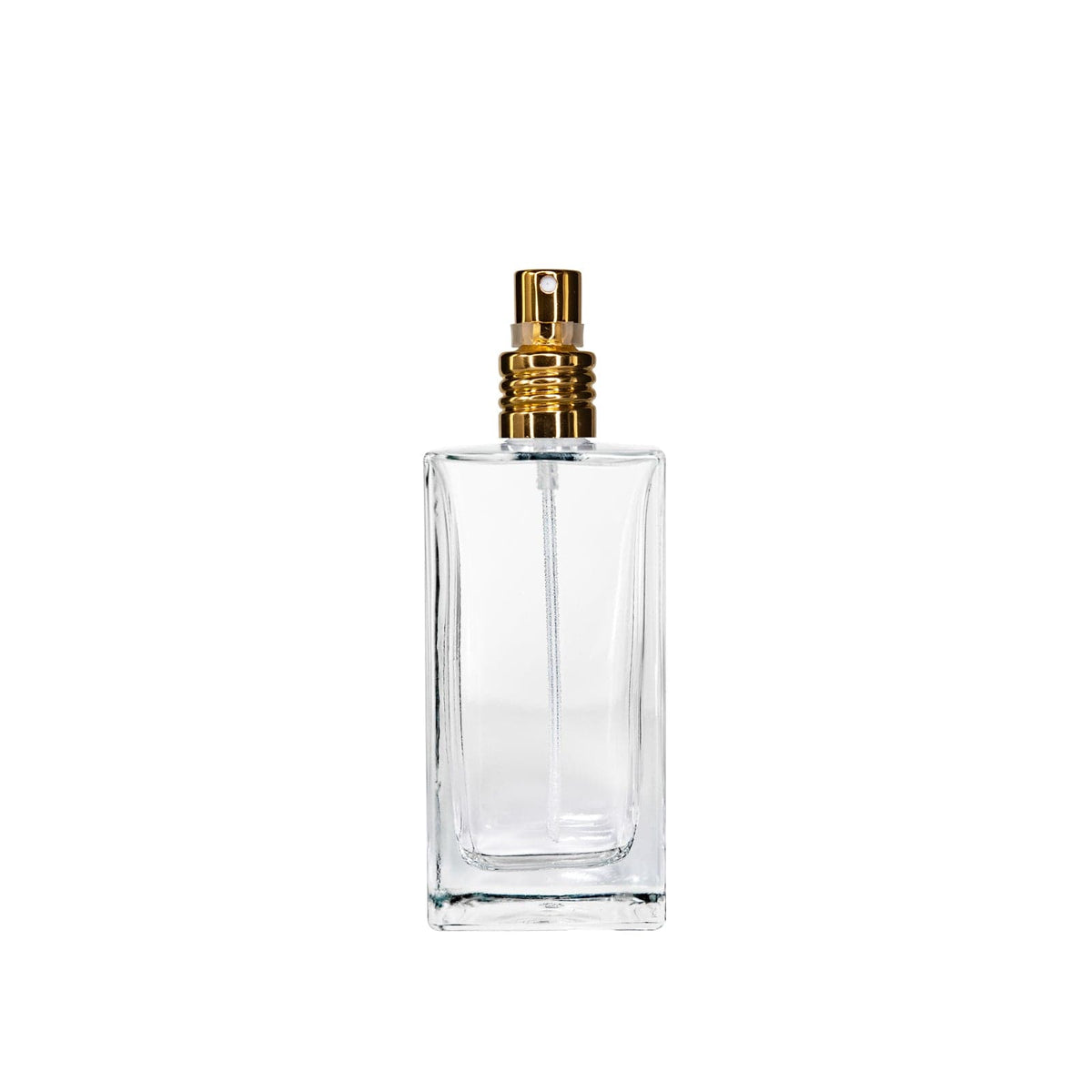 New High Glass Glass Bottle Lassen Spray Pump w Clip (No overcap) / Gold / Case (60 pcs) DTB 97 MM Zinnia 100 ML 18/415